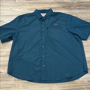 Eddie Bauer Dark Teal Casual Button Down Shirt